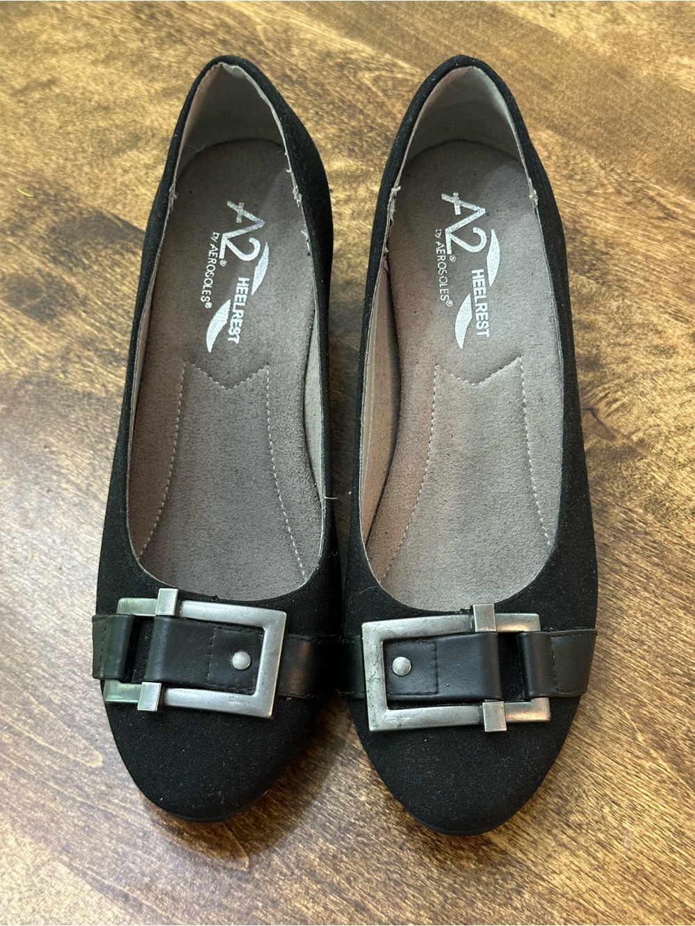 A2 by Aerosoles Black Buckle Ballet Flats
Size 7